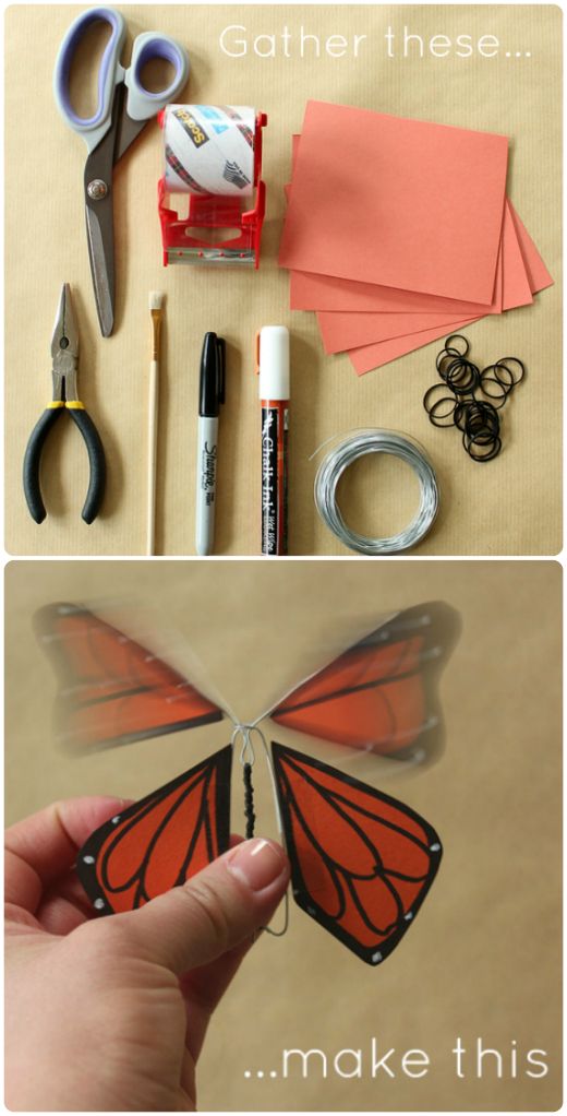 the process to make a paper butterfly with scissors