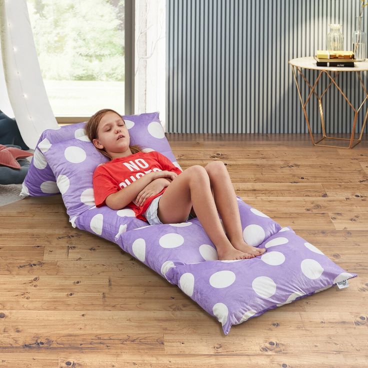 Ultra soft, comfy, portable floor pillow bed cover nap mat is ideal for a nap time and is a great alternative to bean bag chairs. Soft and plush cover makes great gifts for children and very easy to care: machine wash in cold water. Our lounge cover has 5 sections with individual zippers that you can fill with standard size pillows (PILLOWS NOT INCLUDED). You can use this sofa chair lounger as a sleeping chaise bed too. Perfect for travel, camping, vacation, sleepovers or weekend at grandparents. We have different patterns in all kinds of themes. Your kid will love to play on it! Causal and lightweight alternative floor sofa cover for bed and game rooms. SPECIFICATIONS: SIZE: 88"x26" WEIGHT: 1.2 lbs MATERIAL: 100% Polyester Chaise Bed, Floor Pillow Bed, Small Bean Bags, Pillow Lounger, Gogo Tomago, Lace Leotard, Camping Vacation, Bean Bag Chairs, Floor Sofa