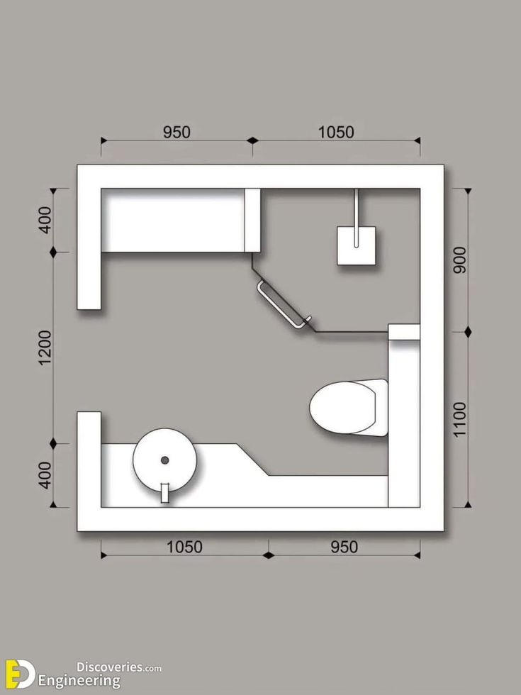 a drawing of a bathroom with measurements for the shower and toilet area, as well as its size