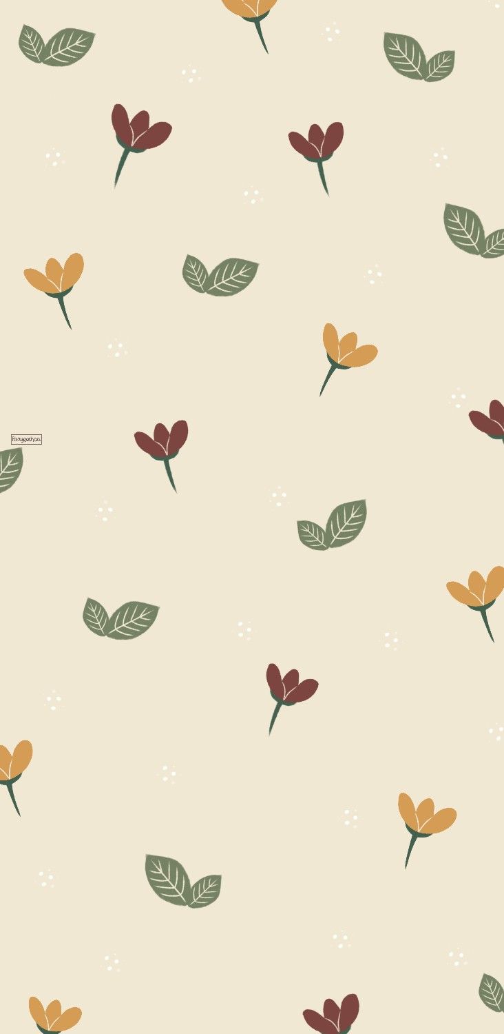 a wallpaper with flowers and leaves on it's backgrounnds