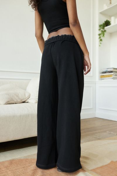 Wardrobe-staple sweatpants by Out From Under that you'll reach for again and again. Cut from fabric with an ultra-soft feel in a slouchy fit we love with a mid-rise and a baggy wide-leg. Finished with side-split hems. Find it exclusively at UO.Features. Out From Under sweatpants made to be lived in Relaxed slouchy fit Pull-on with easy side pockets UO exclusive Content + Care. 58% Cotton, 42% polyester Machine wash Imported Size + Fit. Model in Grey is 5'7" and wearing size Small Measurements ta Spring Loungewear Sweatpants With Elastic Waistband, Casual Black Sweatpants For Relaxation, Black Casual Sweatpants, Solid Color Sweatpants With Elastic Waistband For Lounging, Solid Sweatpants With Elastic Waistband For Lounging, Elastic Waistband Solid Color Relaxation Pants, Baggy Pants With Elastic Waistband For Lounging, Straight Joggers With Elastic Waistband For Lounging, Relaxed Black Loungewear Pants