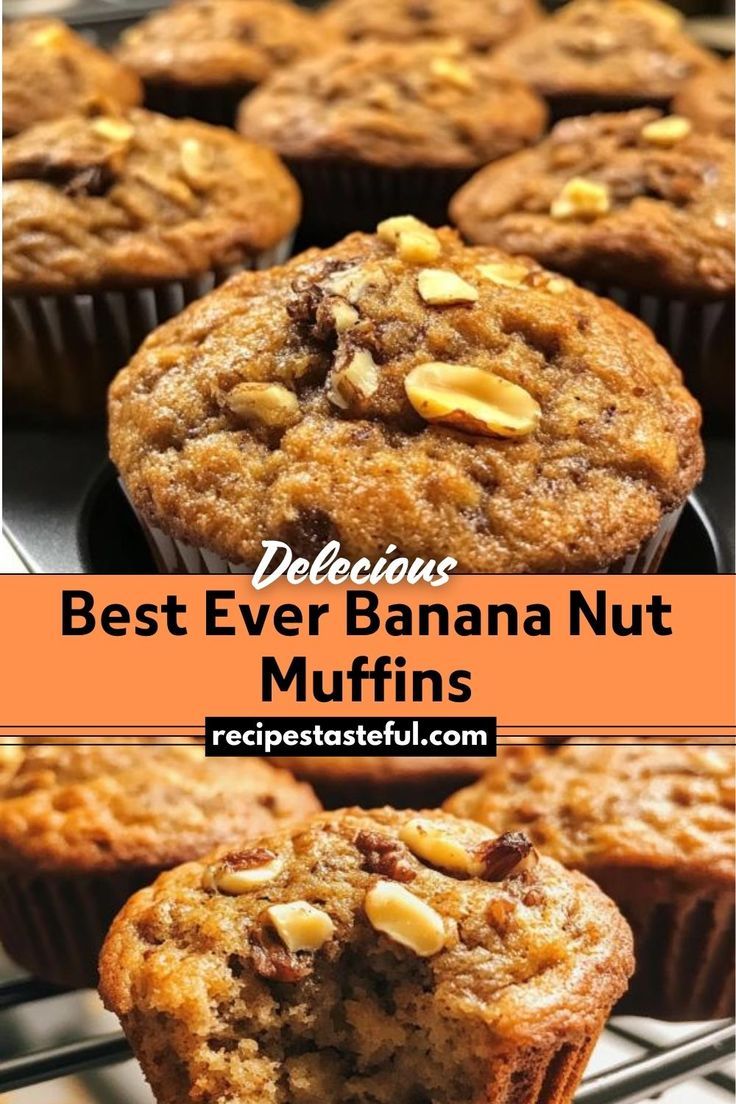 the best ever banana nut muffins recipe is so good and easy to make