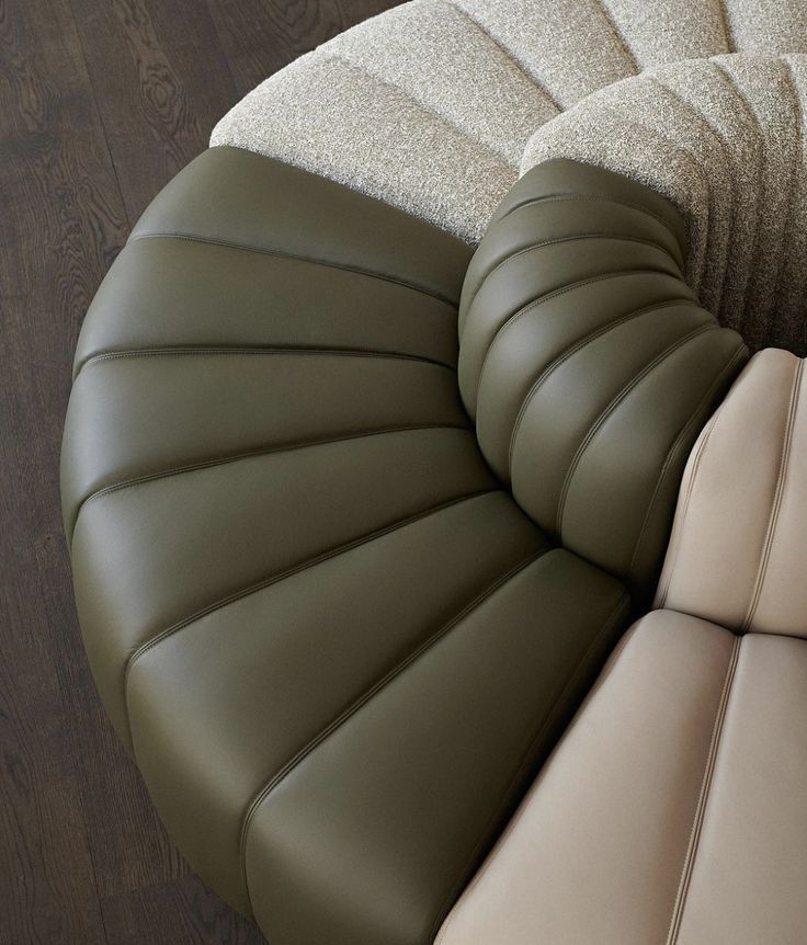 the top view of a leather couch with an upholstered seat and back rest