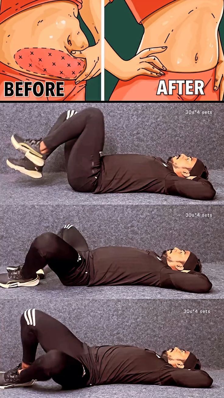 a person laying on the ground with their stomach exposed and before and after it is done