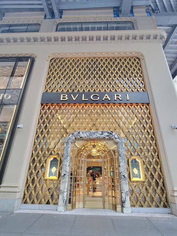 the entrance to bvlgari's store in new york city, ny