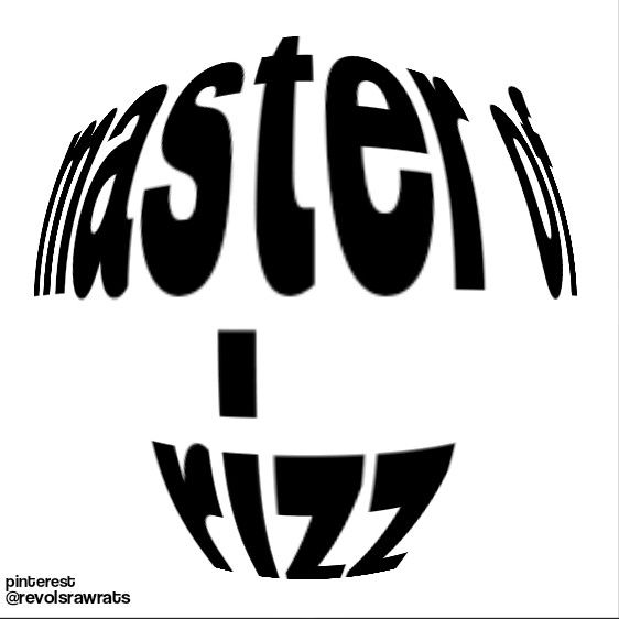 the word master in black and white with an image of a ball on top of it