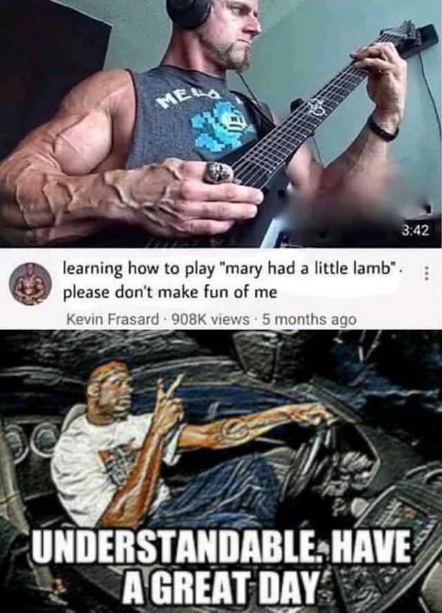 the meme shows how to play guitar