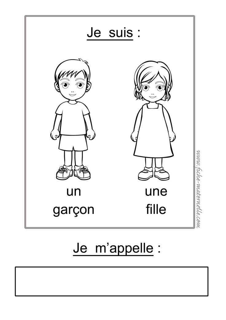 the french language worksheet for children with pictures of two people in black and white