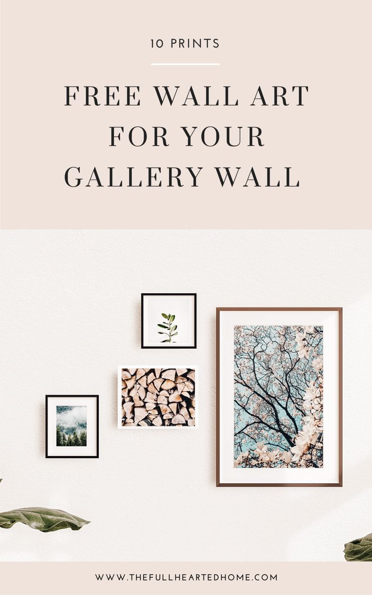 a wall with pictures on it and the words free wall art for your gallery wall