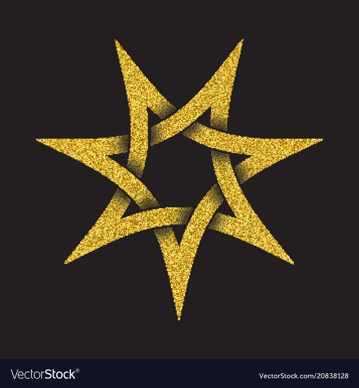 an abstract golden star on a black background