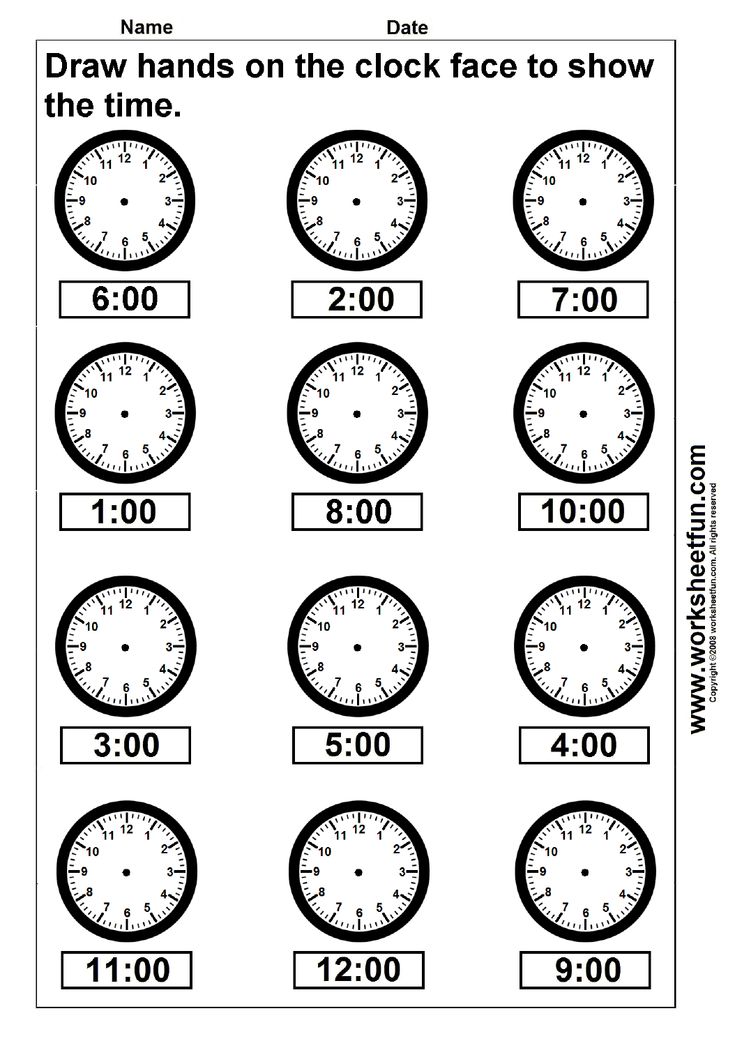 the clock face to show time worksheet for kids with numbers and times on it