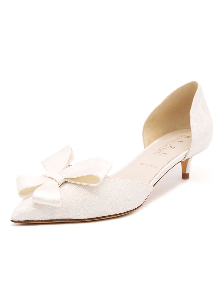 Something Bleu - Cliff d'Orsay Kitten Heel - White Swan