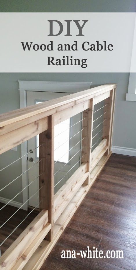 the diy wood and cable railing is easy to build for any homeowner