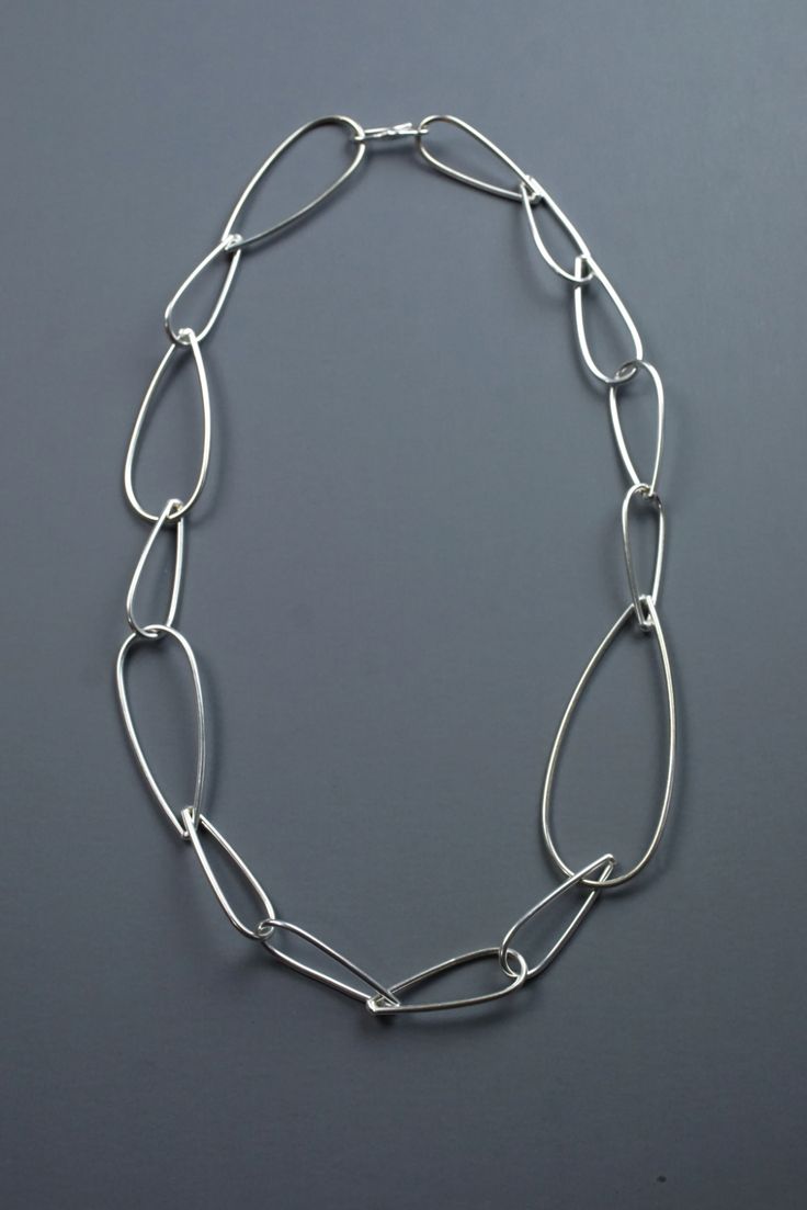 Modular Necklace No. 4 in silver - megan auman Office Jewelry, Jewelry Chains, Length Check, Metalwork Jewelry, Big Jewelry, Bronze Necklace, Bold Jewelry, S Hook, Professional Jewelry