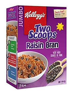 two scoops raisin bran cereal box