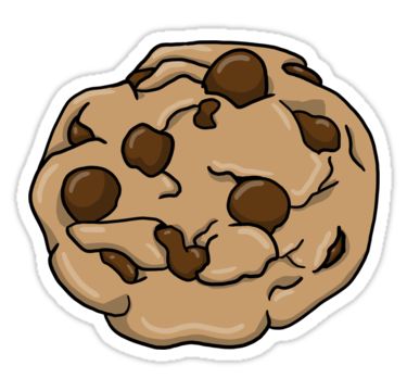 a chocolate chip cookie sticker on a white background