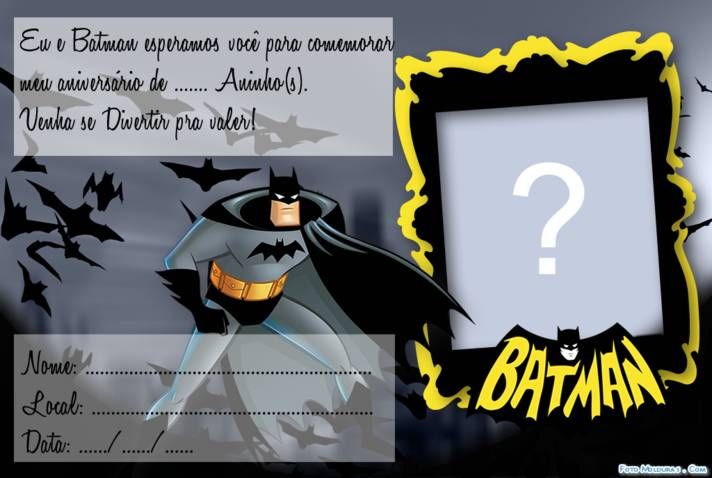 an image of batman birthday party with question mark on the front and bottom half of it