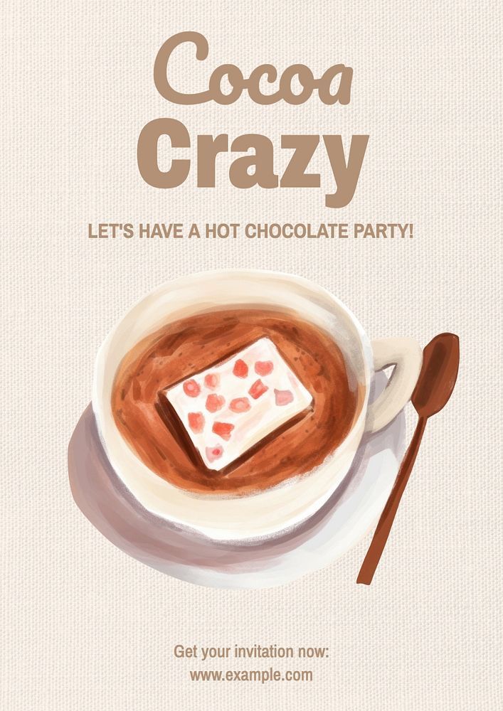 an advertisement for cocoa crazy is shown on a plate with spoons and fork