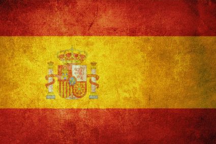 the flag of spain is painted on a grungy surface with an aged effect