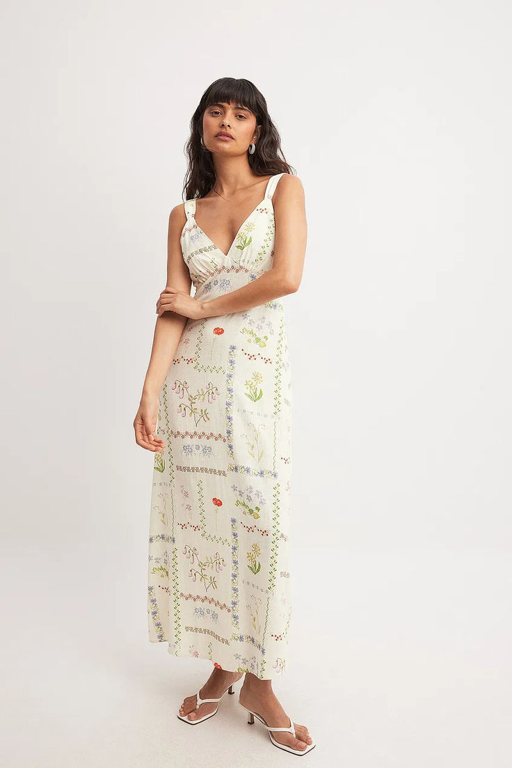 Linen Blend A-line Maxi Dress Rita Montezuma, Floral Hair Crown, Beach Blouse, Drape Maxi Dress, A Line Maxi Dress, Montezuma, Dress Flower, Ethnic Print, Midi Dress Casual