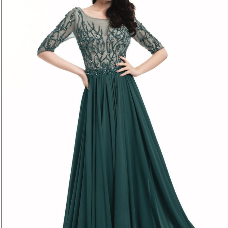 Free & Quick Shipping Exclusive, One Of A Kind Terani Couture Dress 50% Off Original Price Elegant Green A-line Evening Dress, Elegant Green Mother Of The Bride Dress For Gala, Elegant Green Evening Dress, Goddess Of Time, Couture Evening Dress, Short Formal Dress, Formal Ball Gown, Lace Formal Dress, Terani Couture