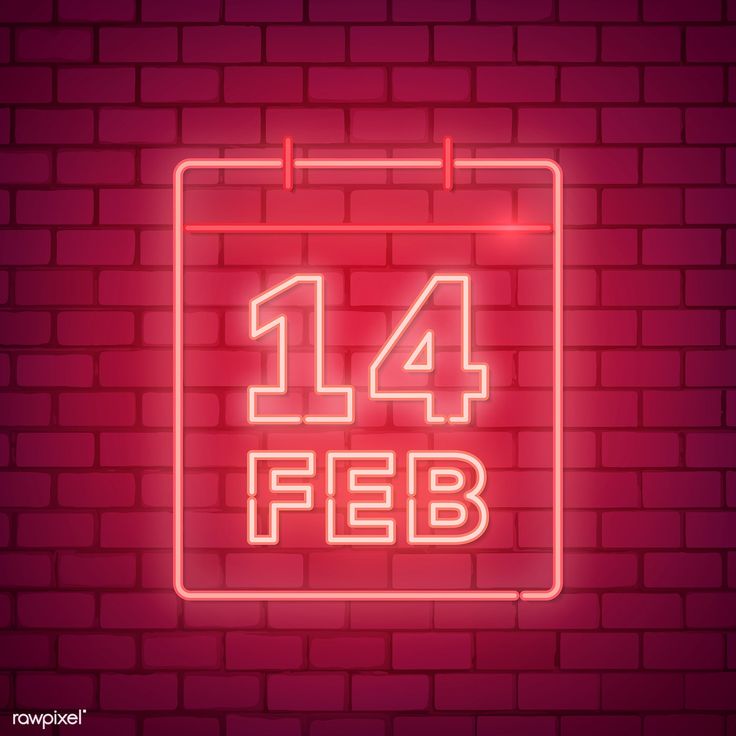 Calender 14th February on brick wall | free image by rawpixel.com / NingZk V. Selamat Hari Valentine, San Valentin Vector, 8 February, Valentine's Day Illustration, Neon Logo, Wallpaper Iphone Neon, Valentines Day Date, Hari Valentine, Personalized Neon Signs