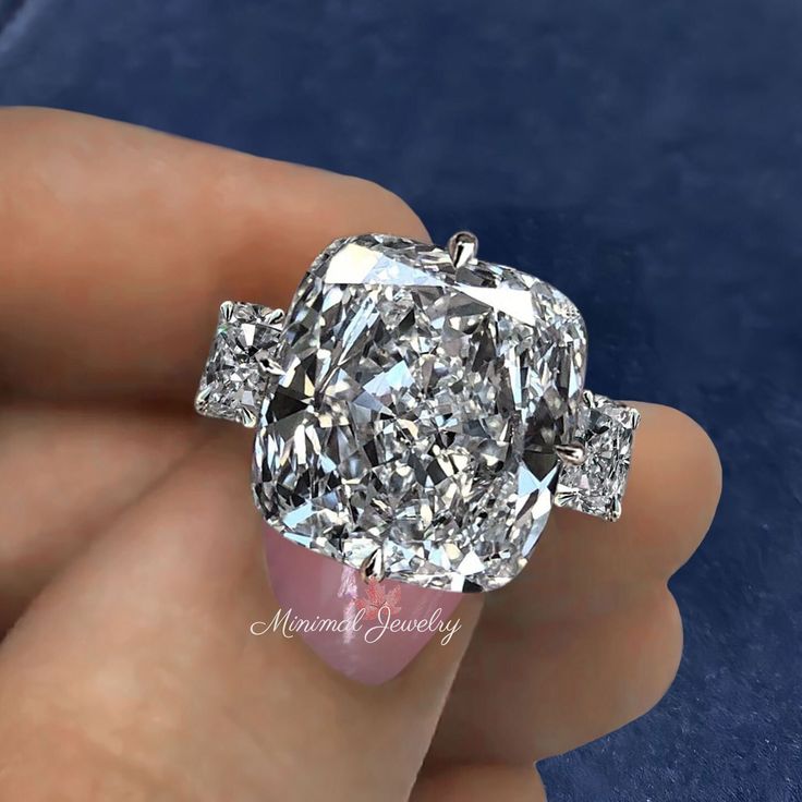 Huge Wedding Rings, Crushed Ice Moissanite, Wide Band Wedding Ring, Famous Engagement Rings, Cushion Cut Moissanite Engagement Ring, Moissanite Engagement Ring Cushion Cut, Solitaire Wedding Ring, Luxury Engagement Rings, Ring Square