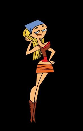 the cartoon character is wearing a short skirt and boots with her hand on her hip