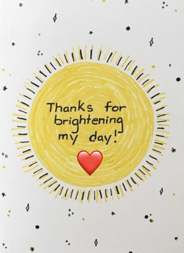 a card that says thanks for brightening my day