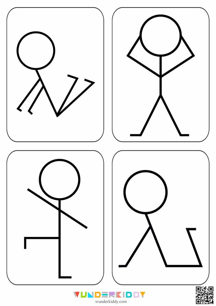 four stick figures with different shapes and sizes, each showing an individual's body