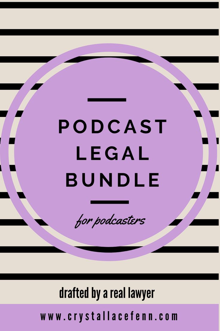 a purple circle with the words, podcast legal bundle for procrastors on it