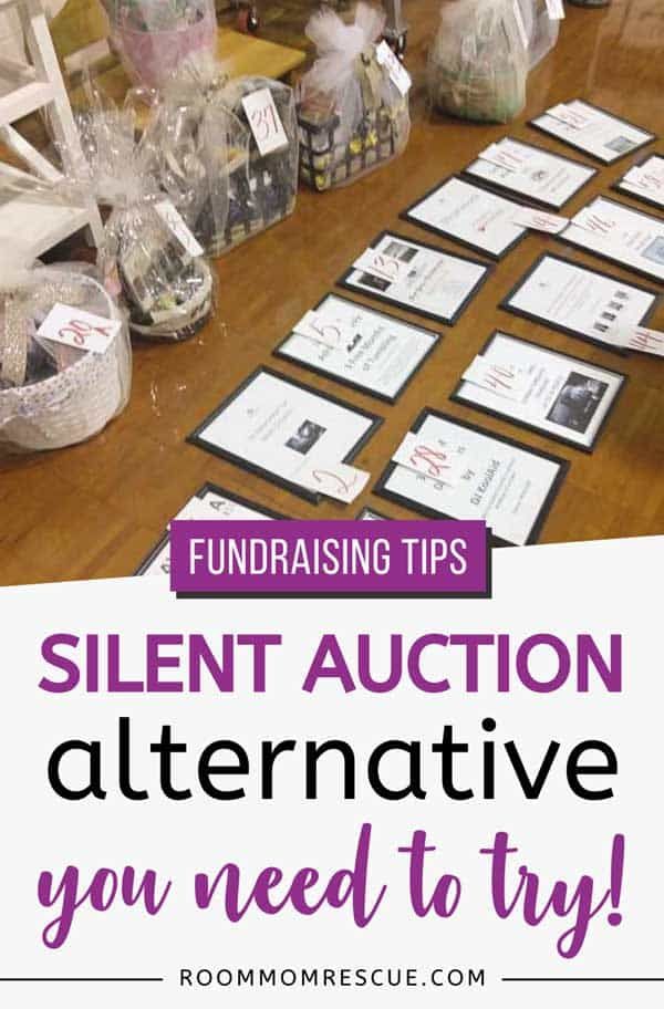 a table with lots of items on it and text overlay that reads, fundraiser tips silent auction alternative you need to try