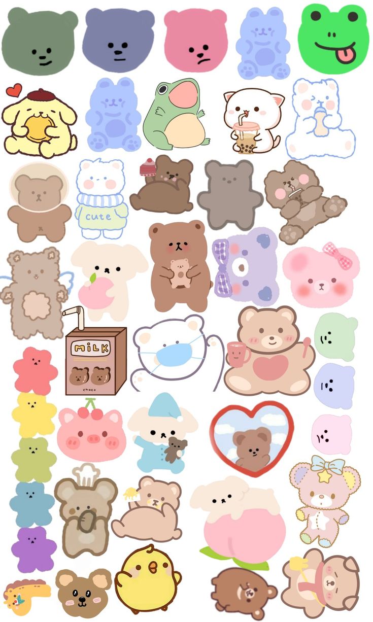 a bunch of stickers with different animals on them