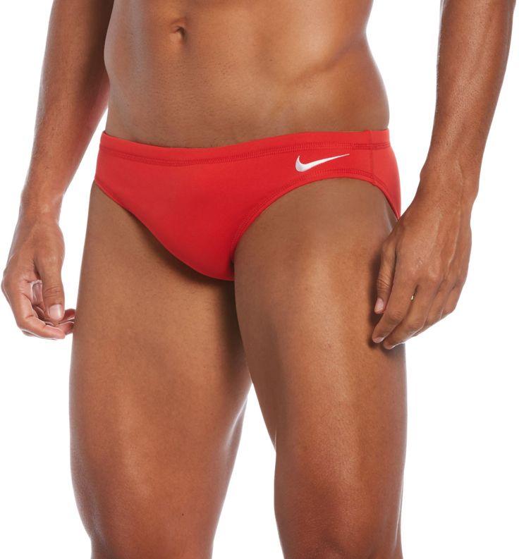 This Men's Nike Swim Water Polo Brief gives you the freedom to play and perform. It features an interior drawcord for an easily adjustable fit, and flat seams that increase comfort against the skin. Complete with an internal front lining, the swim briefs offer a supportive fit and flattering look. Fit & Design: Interior drawcord Flat seams Lined Additional Details: Body: 53% Polyester 47% (Pbt) Polyester; Liner: 50% Recycled Polyester 50% Polyester Care Instructions: Hand wash cold separately. After each wearing. Non-chlorine bleach. Line dry. Do not iron. Do not store wet. Nike Nylon Moisture-wicking Swimwear, Nike Sporty Swim Trunks For Swimming, Nike Nylon Swim Trunks For Sports, Nike Sporty Swimwear For Water Sports, Nike Sporty Nylon Swim Trunks, Sporty Nike Nylon Swim Trunks, Nike Sporty Moisture-wicking Swimwear, Nike Nylon Beach Bottoms, Nike Sporty Nylon Swimwear