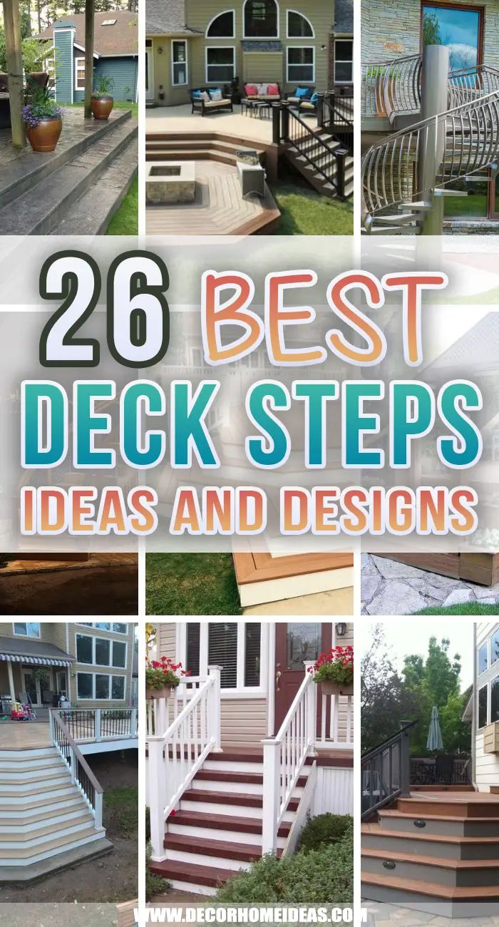 the cover of 26 best deck steps ideas and designs