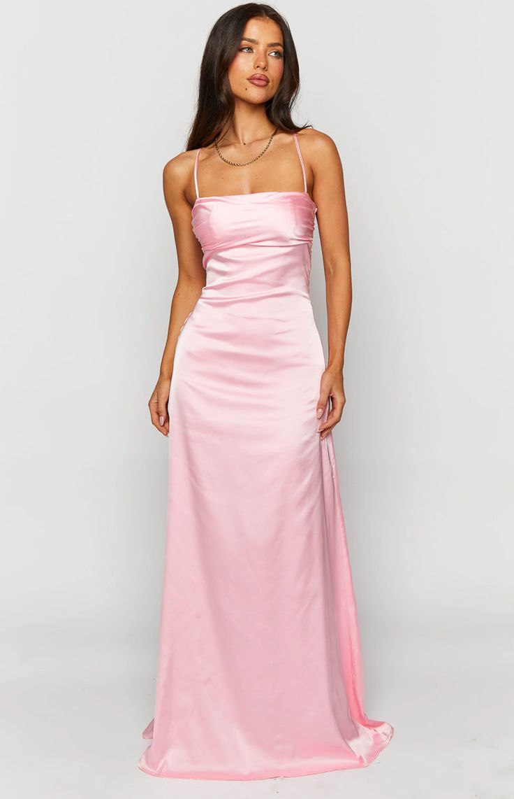 Pink Satin Maxi Dress

How to style:
Nothing says princess behaviour like this gorgeous baby pink satin prom dress (). Its intricate detailing makes this dress unique and classic. Pair this gown with delicate jewellery (), simple heels () and a shoulder bag.

Features:


   
 * Maxi length
 
 * Straight neckline
 
 * Invisible side zip
 
 * Fully lined
 
 * Open back
 
 * Adjustable lace up back
 
 * Light weight satin material
 
 * Little to no stretch Pink Satin Prom Dress, Jewellery Simple, Prom Dress Inspo, Delicate Jewellery, Prom Midi Dress, Dress Unique, Looks Party, Prom Dress Inspiration, Semi Formal Dresses