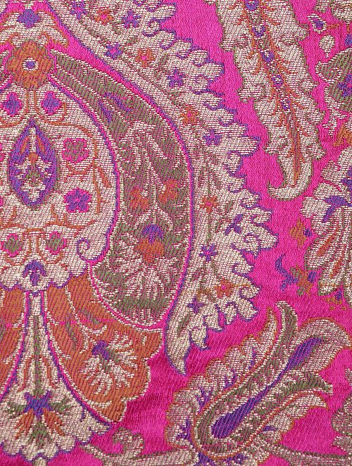 pink and orange paisley print fabric