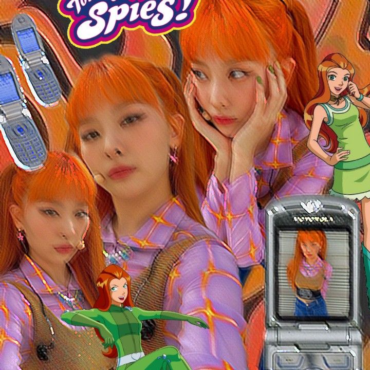 an advertisement for cell phones with two girls in the background