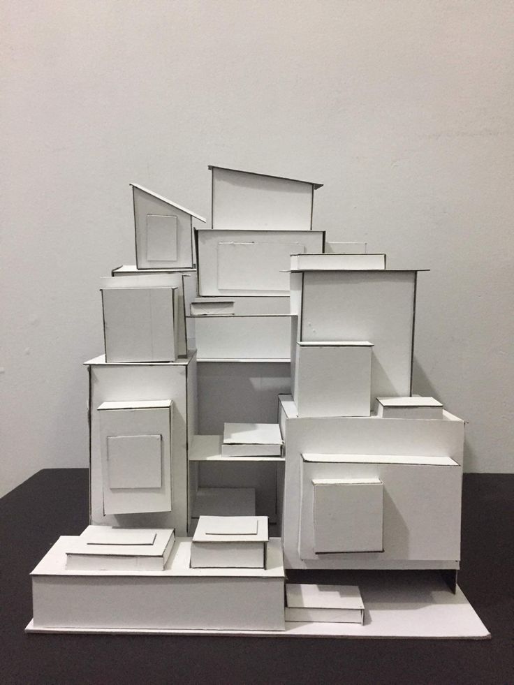 a group of white boxes stacked on top of each other