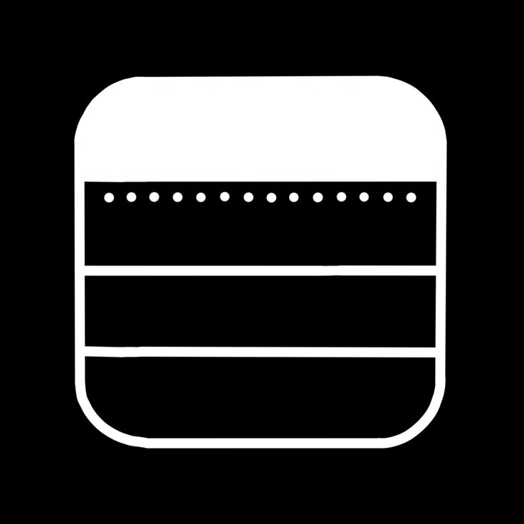 a black and white image of a square button with dots on it's side