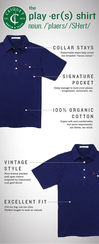 The search for the perfect polo ends here | The Players Shirt, featuring removable collar stays and made from super soft 100% Organic Cotton | Criquet Shirts | Austin, TX Classic Top With Johnny Collar And Unstructured Fit, Classic Short Sleeve Golf Polo Shirt, Classic Blue Polo Shirt With Buttons, Classic Short Sleeve Polo Shirt With Pockets, Classic Blue Button-up Polo Shirt, Classic Relaxed Fit Polo Shirt With Buttons, Classic Polo Shirt With Relaxed Fit, Classic Blue Polo Shirt With Pockets, Classic Navy Polo Shirt With Johnny Collar