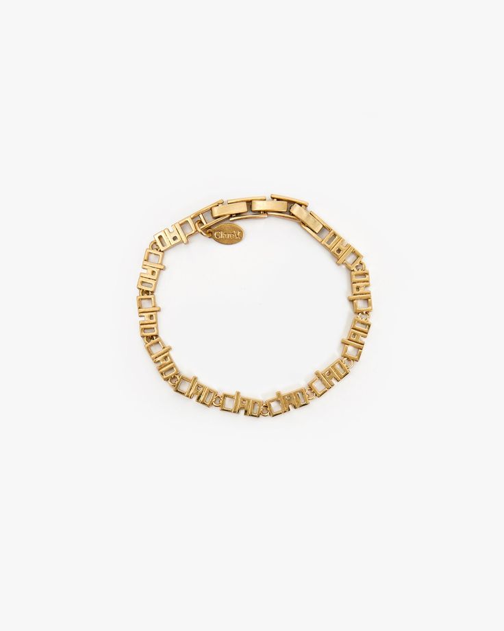 Ciao Chain Bracelet Classic Gold-tone Link Bracelet, Gold-tone Link Bracelet, Gold-tone Brass Link Bracelet, Luxury Gold-tone Chain Link Bracelets, Luxury Vintage Gold-tone Chain Bracelet, Clare V, Vintage Inspired Design, Small Accessories, Fold Over