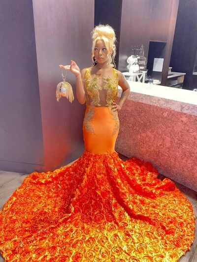 Orange Mermaid Sequins Lace Beading Crystals African Girl Prom Dresses Evening Dress · nikebridal · Online Store Powered by Storenvy Blue And Orange Prom Dress, Peach Color Prom Dress, Orange Prom Dresses Black Women, Prom Dresses Orange, Burnt Orange Prom Dress, Orange Mermaid Prom Dress, Peach Prom Dress, Orange Prom Dress, Peach Prom Dresses