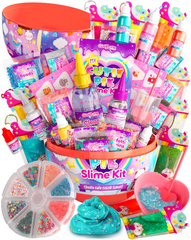 the slime kit is filled with lots of toys and supplies to make it fun