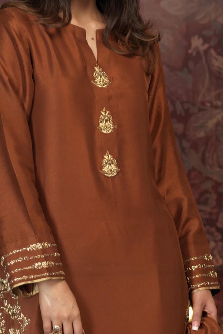 Maya A (Two Piece)-Restocked– Zaaviay Festive Embroidered Tissue Silk Palazzo Set, Eid Traditional Wear With Gota Work On Tissue Silk, Silk Kurta With Resham Embroidery For Diwali, Traditional Slub Silk Sherwani For Transitional Season, Designer Slub Silk Kurta With Resham Embroidery, Festive Tissue Silk Palazzo Set With Zari Work, Eid Sherwani In Slub Silk, Festive Kurta With Resham Embroidery On Tissue Silk, Unstitched Slub Silk Sherwani For Transitional Seasons