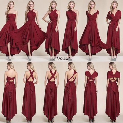 the different ways to wear a red dress with cutouts on each side and tie at the back