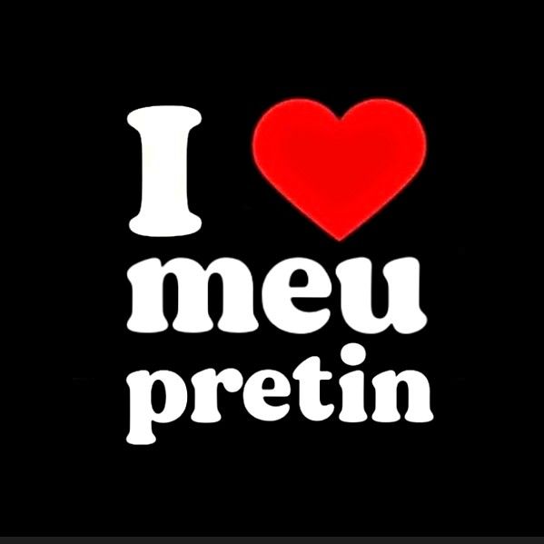 the words i love meu pretin are in white letters on a black background