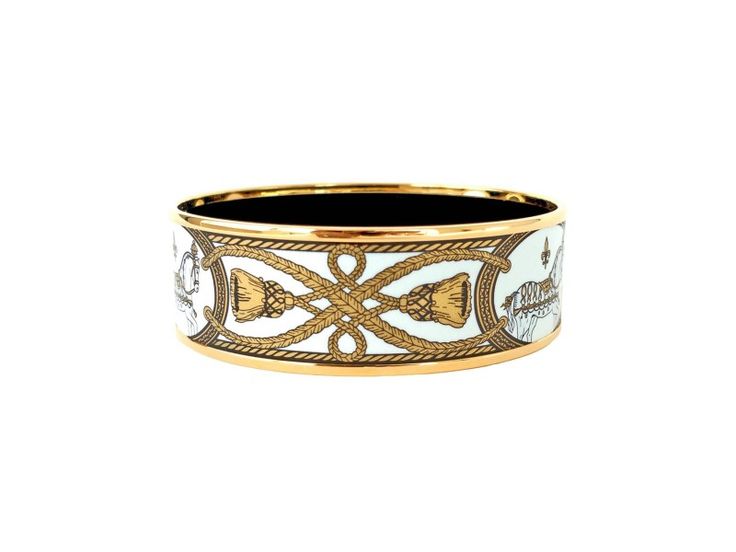 Hermes Gold Tone Enamel Bracelet Bangle Enamel Bracelet, Bracelet Bangle, Designer Jewelry, Womens Bracelets, Cuff Bracelets, Bangle Bracelets, Platinum, Gold Tones, Jewelry Design