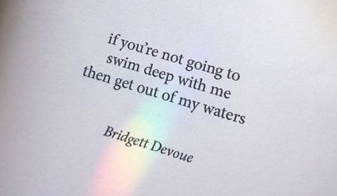 an open book with the words if you're not going to swim deep with me then get out of my waters