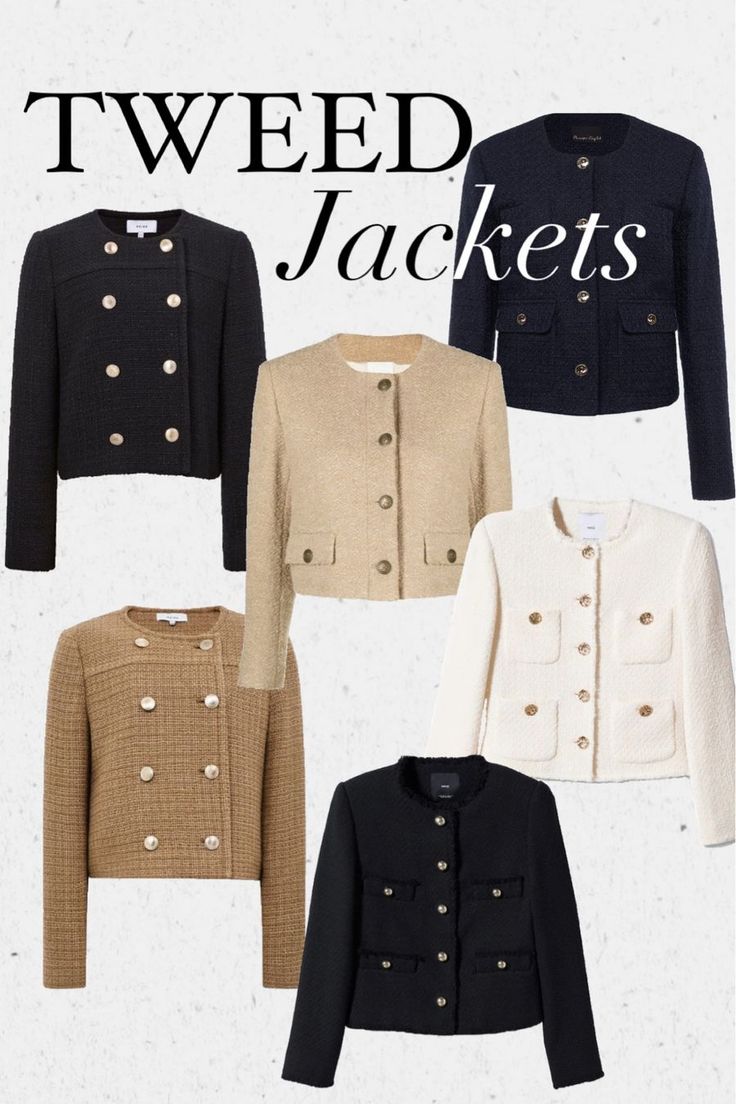 Tweet Jacket Outfit Women, Boucle Jacket Outfit Classy, Channel Jacket Outfit Tweed Blazer, Ivory Tweed Jacket Outfit, Tweed Jackets For Women, Tweed Crochet Pattern, How To Style Tweed Jacket, Chanel Look Style, Cropped Tweed Jacket Outfit